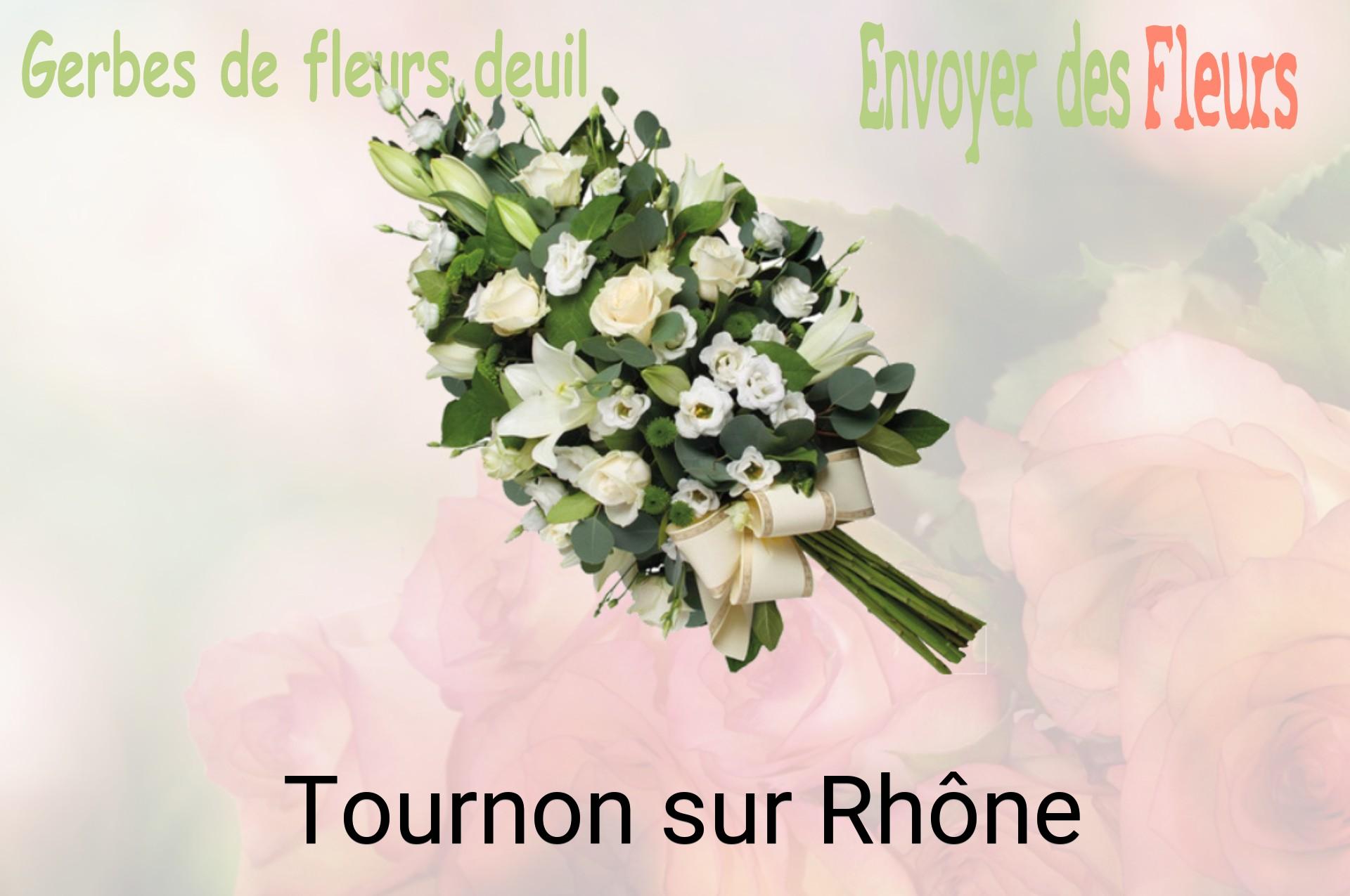 Gerbe de fleurs de deuil livrée à Tournon-sur-Rhône